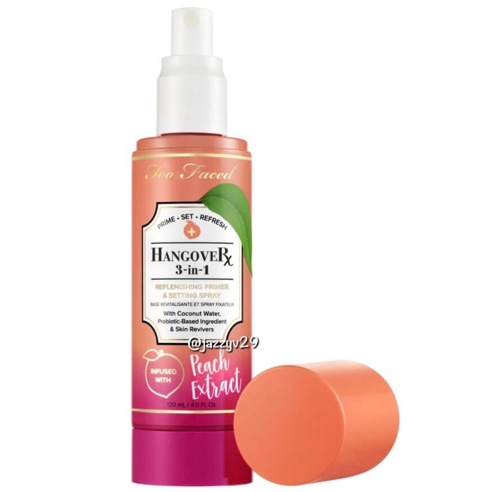 🍑Too Faced Hangover Rx 3-in-1 Replenishing Primer & Setting Spray Peach Edt🍑